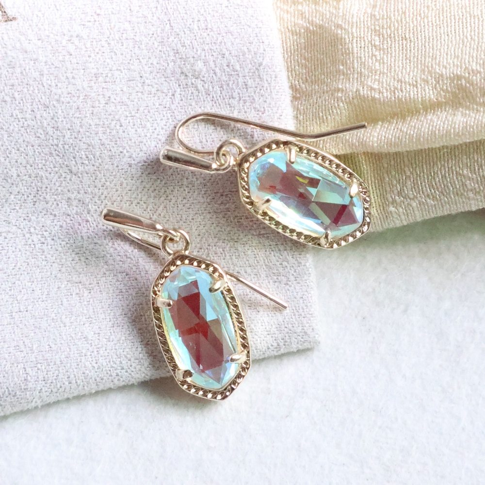 [Kendra Scott] Lee Gold Dichroic Glass Earrings